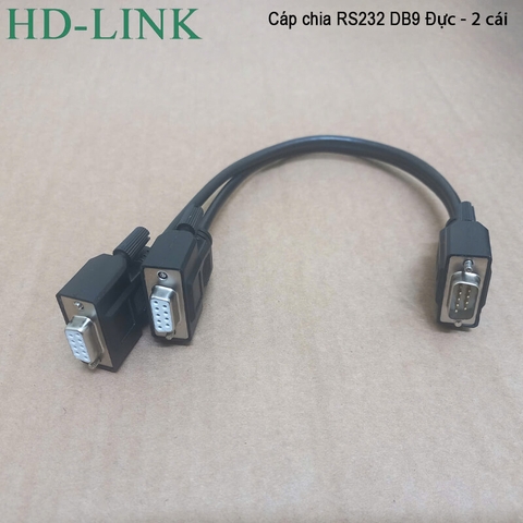 Dây cáp chia COM DB9 RS232 Đực sang 2 cổng cái dài 0.3M, 0.5M, 1M, 1.5M, 2M, 3M, 5M, 10M – HD-Link DIY 28AWG cao cấp