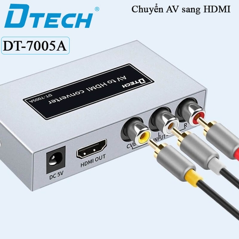 Bộ chuyển đổi Video AV sang HDMI Dtech DT-7005A Full HD 1080P