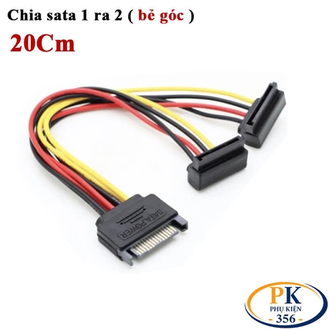 Cáp chia nguồn ổ cứng sata 1 ra 2 ( đực sang 2 cái ) chân bẻ góc dài 20Cm
