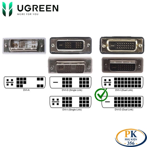 Cáp chuyển DVI-D sang VGA full HD MM108 chính hãng Ugreen 40259 - DVI 24+1 to VGA