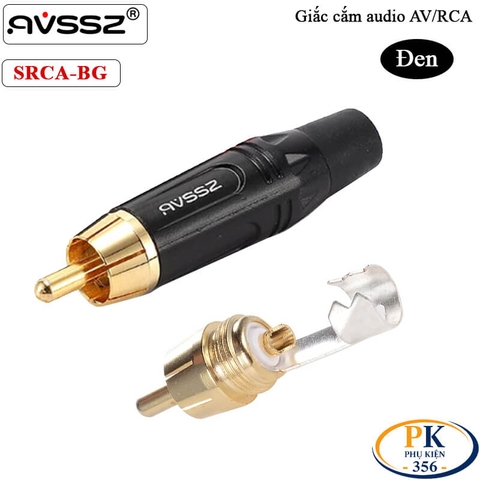 Giắc Hàn Audio AV RCA hoa sen AVSSZ Male SRCA-BG màu đen , màu đỏ