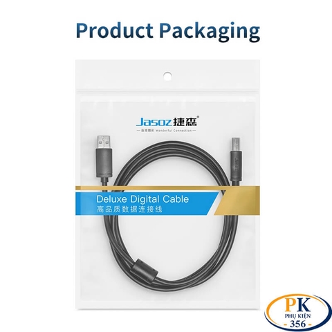 Dây Cáp Máy In USB 2.0 AM Sang BM Jasoz D105 Chính Hãng Dài 1M - 10M Tốc Độ 480Mbps