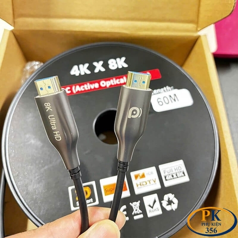 Dây HDMI Quang 2.1 8K@60Hz (10M–100M) – Cáp HDMI Fiber Optic Cao Cấp, Hỗ Trợ 4K@120Hz HD-PKH21
