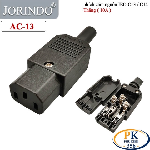 Phích Cắm Nguồn IEC 60320 C13 10A 250V JORINDO AC-13-14 Thẳng
