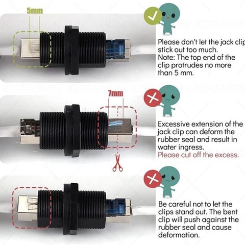 Đầu Nối Dây Mạng RJ45 Chống Nước IP68 Chính Hãng ZSJ – Model ZSJ-RJ45