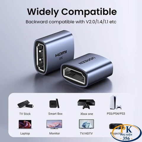 Đầu nối HDMI 2.1 8K@60Hz 4K@120Hz Ugreen 90592 HD159(Female to Female)