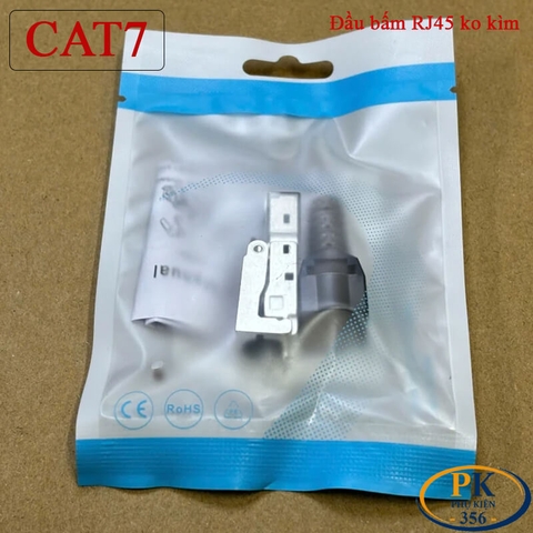 Đầu Bấm Mạng RJ45 Cat7 Tool Free Không Cần Kìm, Vỏ Kim Loại Chống Nhiễu 10Gbps/600MHz chuẩn công nghiệp