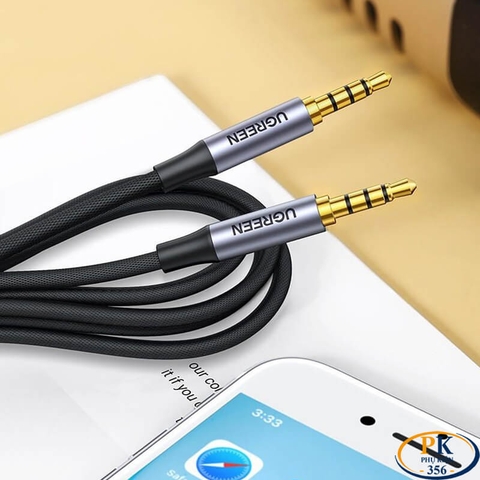 Dây Audio AUX 3.5mm 2 Đầu 4 Nấc TRRS Ugreen AV183 – Hỗ Trợ Mic, Tai Nghe