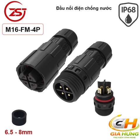 Đầu Cút Nối Dây Điện Chống Nước IP68 Chính Hãng ZSJ M16-MF Dùng Cho Dây 2–12 Lõi