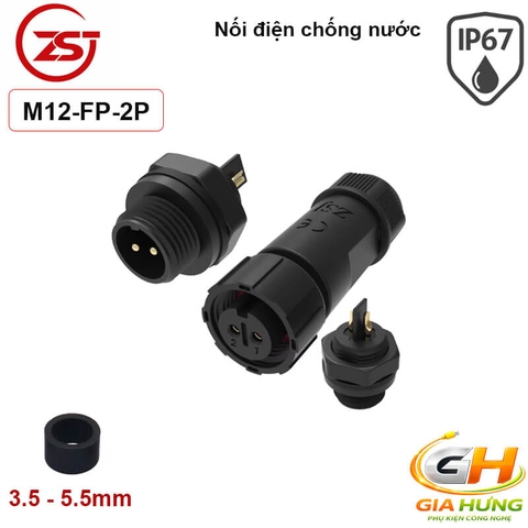 Đầu Cút Nối Dây Điện Chống Nước IP68 Lắp Bảng Điều Khiển ZSJ M12-FP Dùng Cho Dây 2–8 Lõi Chính Hãng