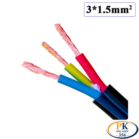 Dây điện 3 lõi 3x1.0mm làm cáp C13, C14 C15 OD 7mm lõi nhôm mạ đồng