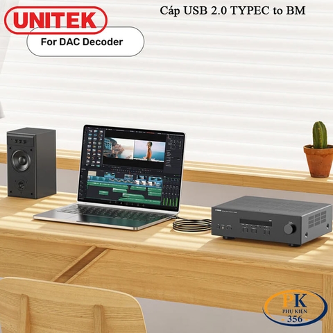 Dây Cáp Máy In USB 2.0 Type-C Sang USB Type-B Unitek C4089BK - 3M– Dùng Cho Máy In, Sound Card, MIDI