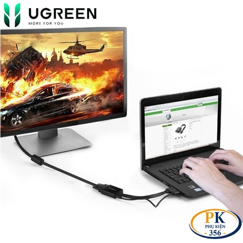 Cáp chuyển HDMI sang VGA audio full HD MM103 chính hãng Ugreen 40248 dài 20CM