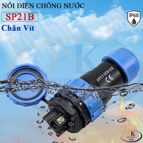 Đầu Nối Điện Chống Nước Lắp Mặt Bích SP21B Chuẩn IP68 2 Đến 12 Lõi Bắt Vít Dùng Cho Dây 7 Đến 12mm