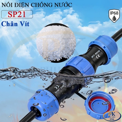 Đầu Nối Điện Chống Nước Lắp Mặt Bích SP21B Chuẩn IP68 2 Đến 12 Lõi Bắt Vít Dùng Cho Dây 7 Đến 12mm