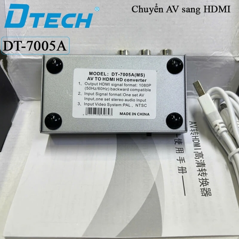 Bộ chuyển đổi Video AV sang HDMI Dtech DT-7005A Full HD 1080P