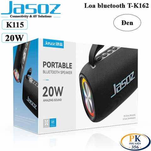 Loa Bluetooth Jasoz T-K162 K115 Công Suất 20W - Loa Di Động Chống Nước, Hỗ Trợ TWS, FM, USB, TF Card