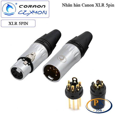 Nhân hàn âm tường Canon XLR 5 pin Coraon CZXYON Z-NC5MD-LX-B & Z-NC5FD-LX-B
