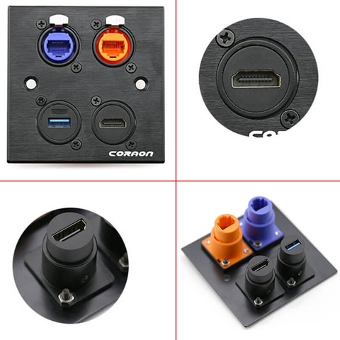 Nhân nối HDMI 2.0 âm tường lắp mặt máy Coraon LC-HDMI-B - cắm thẳng