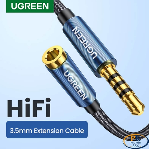 Dây Nối Dài Audio AUX 3.5mm 2 Đầu 4 Nấc TRRS Ugreen AV118 – Hỗ Trợ Mic, Tai Nghe