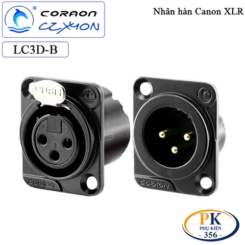 Đầu hàn Canon XLR 3 pin Coraon CZXYON KN3MX-B & KN3FX-B – Jack XLR hàn dây cao cấp