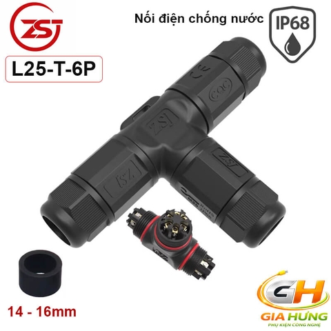 Đầu Cút Chia Dây Điện Chống Nước IP68 3 Ngả Chữ T ZSJ L25-T Dùng Cho Dây 2–5 Lõi Chính Hãng