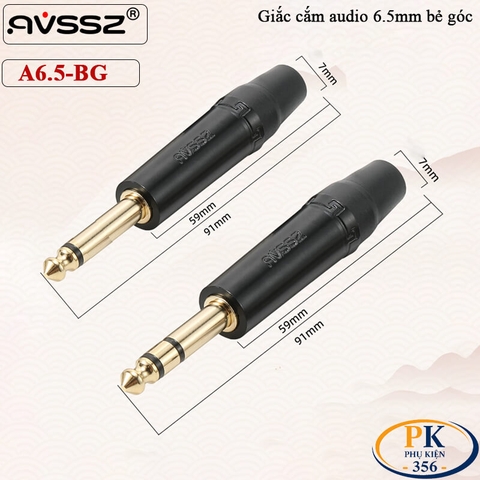 Giắc Hàn Audio 6.5mm mono TS AVSSZ ATS6.5-BG Mạ Vàng