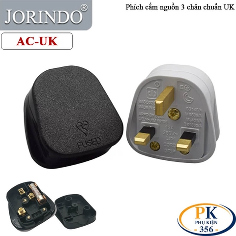 Đầu phích cắm nguồn 3 chấu UK 250V/10A | Cho UPS, máy tính, adapter – An toàn & bền bỉ