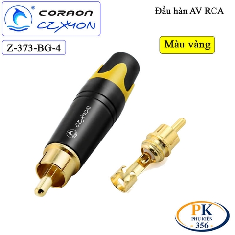 Đầu hàn AV RCA cao cấp chân đồng mạ vàng Coraon CZXYON Z-373-BG – Màu đỏ & màu vàng