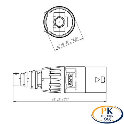 Phích cắm bảo vệ đầu mạng RJ45 chống nước IP65 YLRJ45P-R – Chụp bảo vệ đầu RJ45 chống bụi