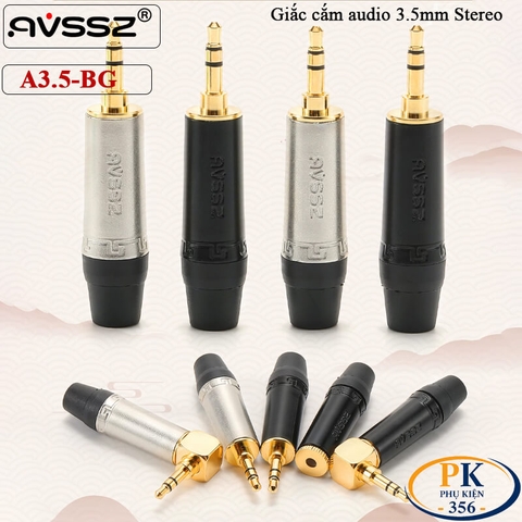 Giắc hàn audio 3.5mm stereo male chính hãng AVSSZ A3.5-BG