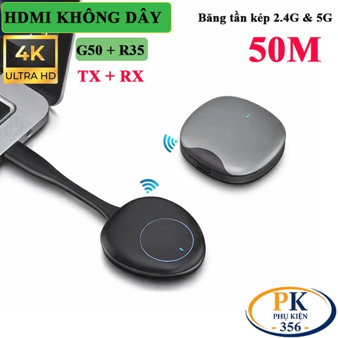 Bộ Thu Phát HDMI Không Dây 4K G50 + R35 – Truyền Hình Ảnh Ultra HD Khoảng Cách 50m, Cắm Là Chạy