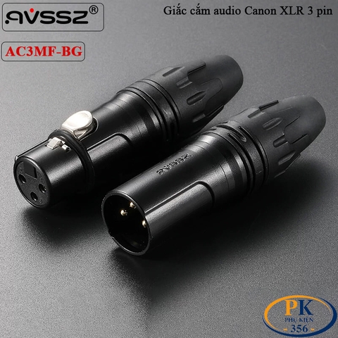 Giắc Hàn Audio Canon XLR 3 Pin AVSSZ Male AC3M-BG Female AC3F-BG