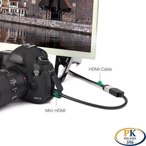 Cáp chuyển Mini HDMI sang HDMI 2.0 4K@60Hz chính hãng Ugreen 20137 dài 15Cm cao cấp