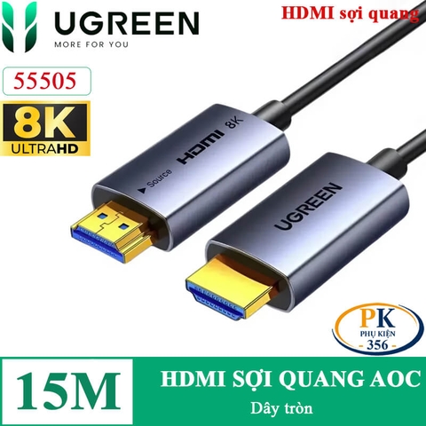 Dây cáp HDMI sợi quang AOC 2.1 chuẩn 8K@60Hz, 4K@240Hz chính hãng Ugreen HD183 dài 10M – 50M