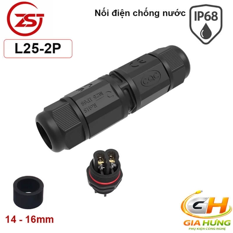 Đầu Cút Chia Dây Điện Chống Nước IP68 Thẳng ZSJ L25-2P Dùng Cho Dây 2–6 Lõi Chính Hãng