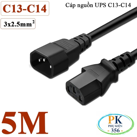 Dây Cáp nguồn IEC320 C13 C14 3x2.5mm² 10A 250V – Dây nối dài UPS, PC, PDU 0.5M - 10M