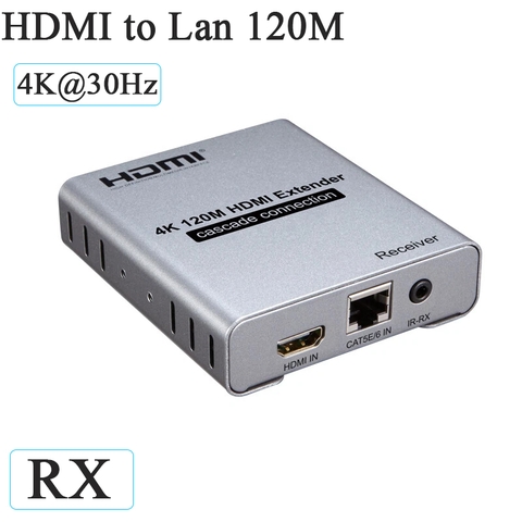 Bộ mở rộng HDMI 4K 120m qua cáp mạng Cat6, hỗ trợ nối tầng Cascade nhiều màn hình, 4K@30Hz, DTS Dolby, loop-out, vỏ nhôm tản nhiệt tốt.