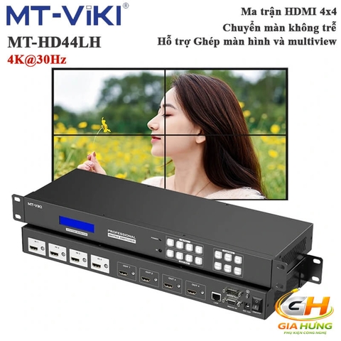 Bộ Chia Chuyển Mạch Ma Trận HDMI 4K@30Hz 4 Ra 4 MT-VIKI MT-HD414 Chính Hãng