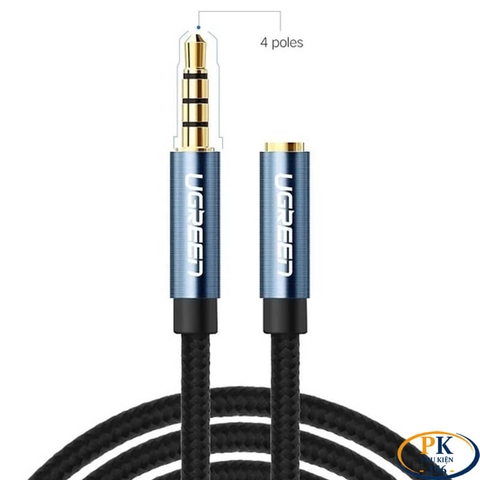 Dây Nối Dài Audio AUX 3.5mm 2 Đầu 4 Nấc TRRS Ugreen AV118 – Hỗ Trợ Mic, Tai Nghe