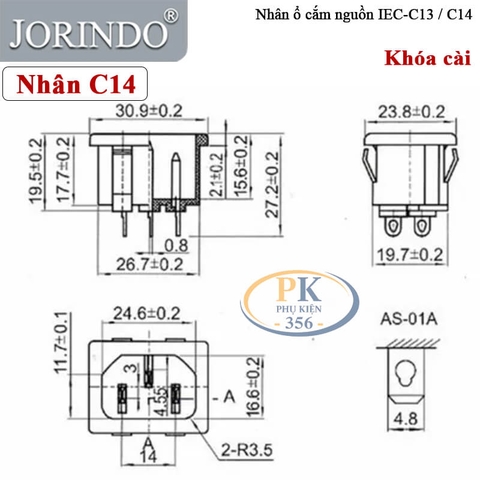 Ổ cắm nguồn IEC C13 C14  an toàn thay thế cho ổ điện server, UPS, PDU, nồi cơm điện