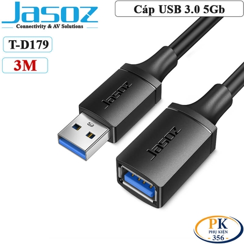 Dây Cáp Nối Dài USB 3.0 Jasoz D114 Chính Hãng 1.5M 3M Tốc Độ Cao