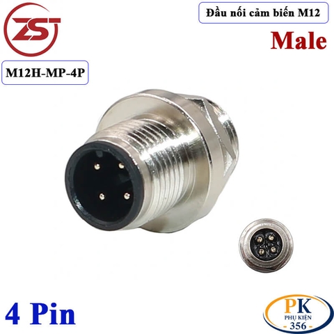 Đầu Nối Cảm Biến M12 4 pin bẻ góc đực chống nước IP67 M12H-ML-4P chính hãng ZSJ