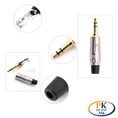 Đầu Hàn Giắc Âm Thanh 3.5mm Stereo Mạ Vàng Coraon CZXYON LCS3G Vỏ Kim Loại Cao Cấp