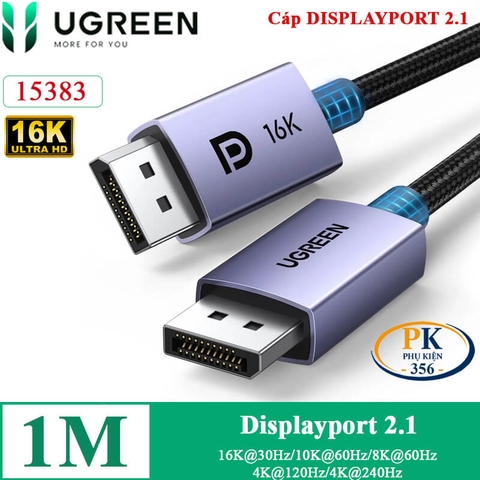 Dây cáp displayport 2.1 chuẩn 16K@30Hz 4K@240Hz DP118 chính hãng Ugreen 15384 dài 2M