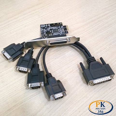 Card PCI-E X1 mở rộng 4 cổng COM RS232 DB9 Syba FG-EMT01A chính hãng, ổn định cao
