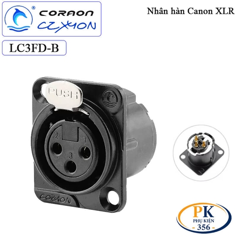 Đầu hàn Canon XLR 3 pin Coraon CZXYON KN3MX-B & KN3FX-B – Jack XLR hàn dây cao cấp