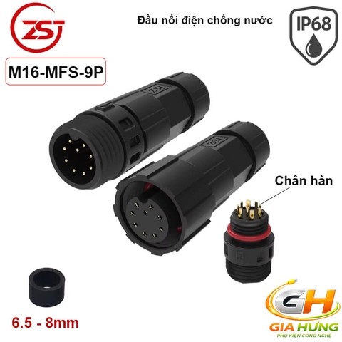 Đầu Cút Nối Dây Điện Chống Nước IP68 Chính Hãng ZSJ M16-MF Dùng Cho Dây 2–12 Lõi