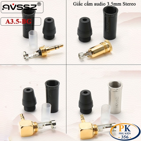 Giắc hàn audio 3.5mm stereo male chính hãng AVSSZ A3.5-BG