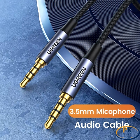 Dây Audio AUX 3.5mm 2 Đầu 4 Nấc TRRS Ugreen AV183 – Hỗ Trợ Mic, Tai Nghe